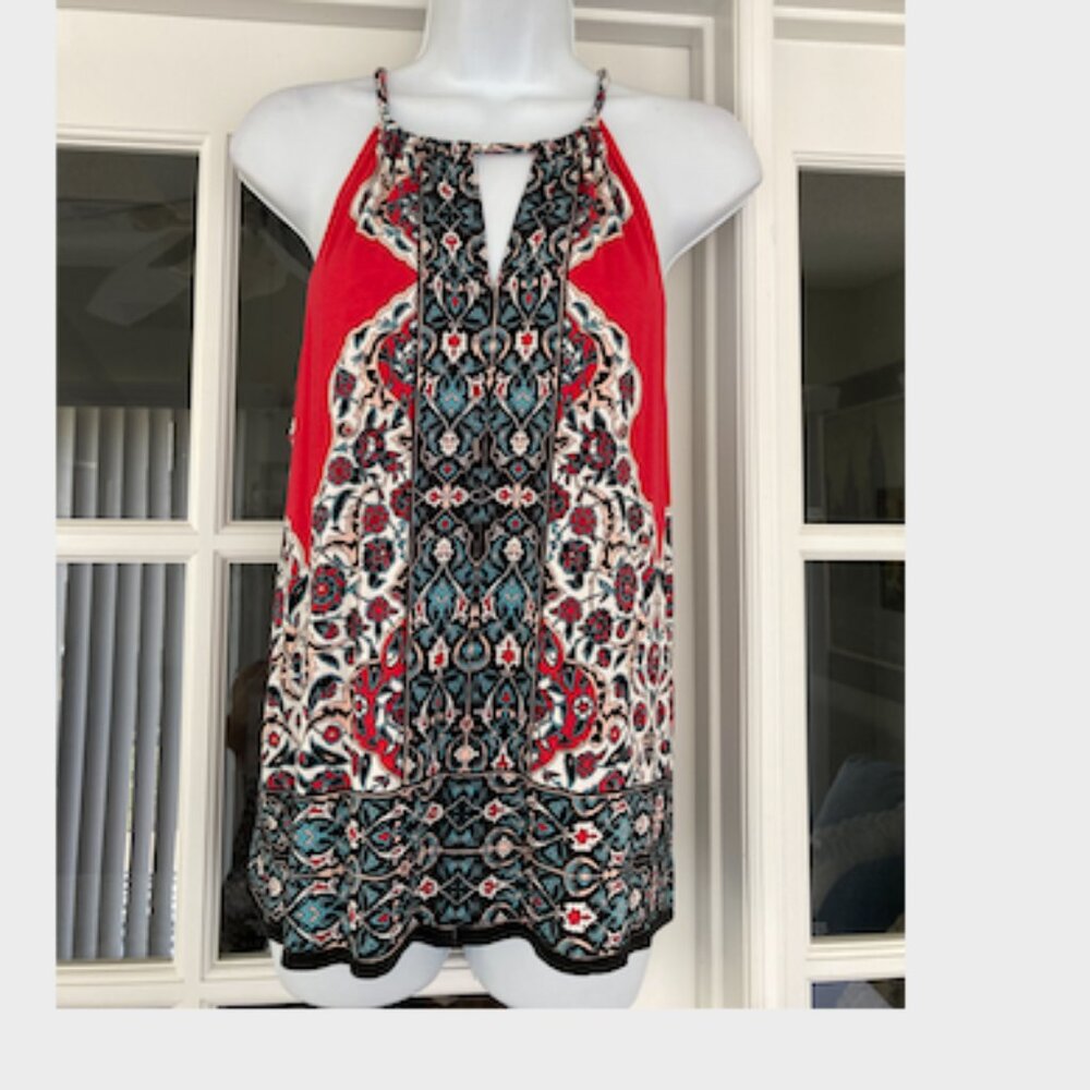 Max Edition  Floral Paisly Halter Style Top Small Petite